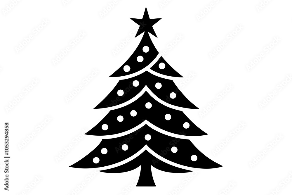 Isolated Vector Art of Christmas Tree Symbol for Holiday Designs Isolated Vector Art of Christmas Tree Symbol for Holiday Designs