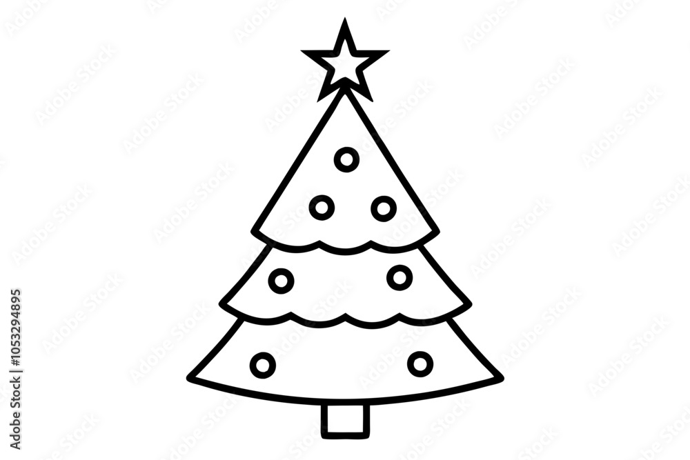 Isolated Vector Art of Christmas Tree Symbol for Holiday Designs Isolated Vector Art of Christmas Tree Symbol for Holiday Designs