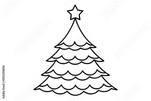 Isolated Vector Art of Christmas Tree Symbol for Holiday Designs