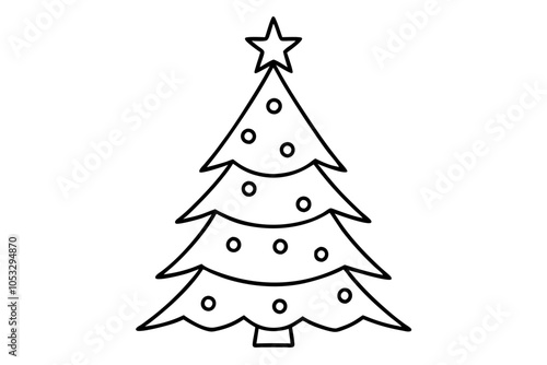 Isolated Vector Art of Christmas Tree Symbol for Holiday Designs