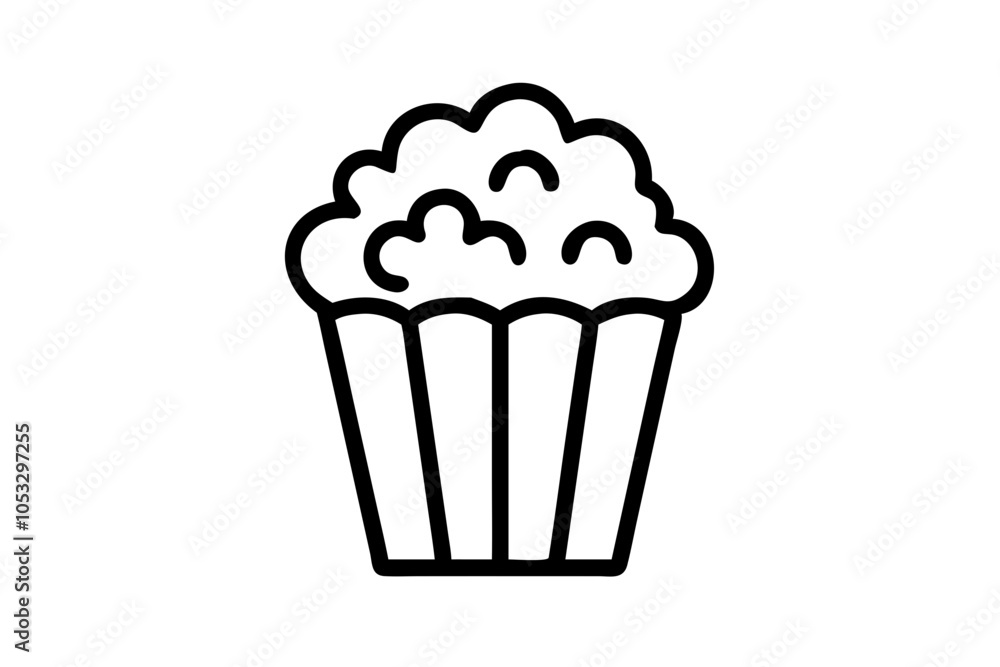 Popcorn Icon and Clipart Vector Illustration on White Background Popcorn Icon and Clipart Vector Illustration on White Background