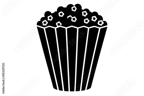 Popcorn Icon and Clipart Vector Illustration on White Background