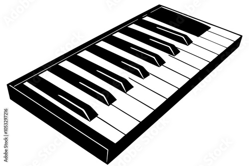 Piano Key Isolated Vector Illustration Art