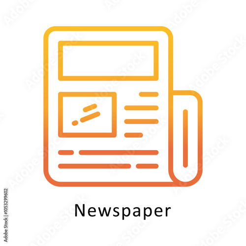 Newspaper vector Outline Gradient Design icon. Workplace Symbol on White background EPS 10 File