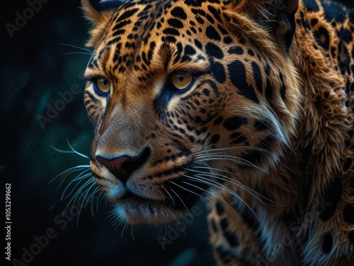 Leopard Portrait Against a Colorful Background