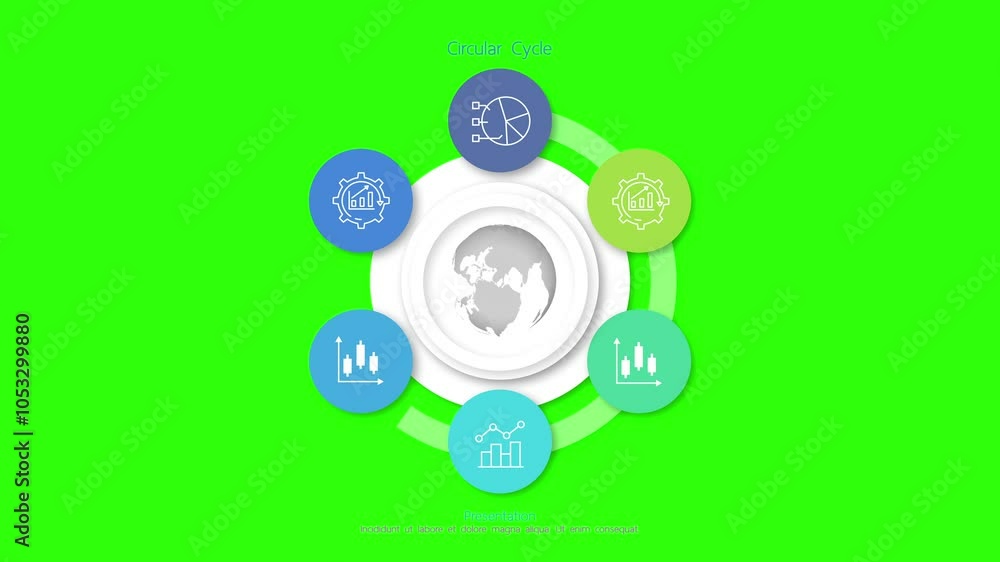 4K Video of Circle Chart Animation on Green Background - Ideal for Digital Communication, Technology, Business, and Networking Projects 4K Video of Circle Chart Animation on Green Background - Ideal for Digital Communication, Technology, Business, and Networking Projects