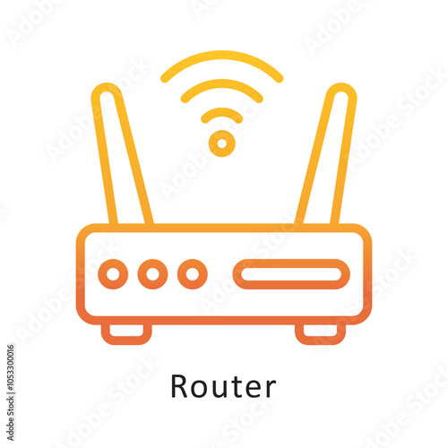 Router vector Outline Gradient Design icon. Workplace Symbol on White background EPS 10 File