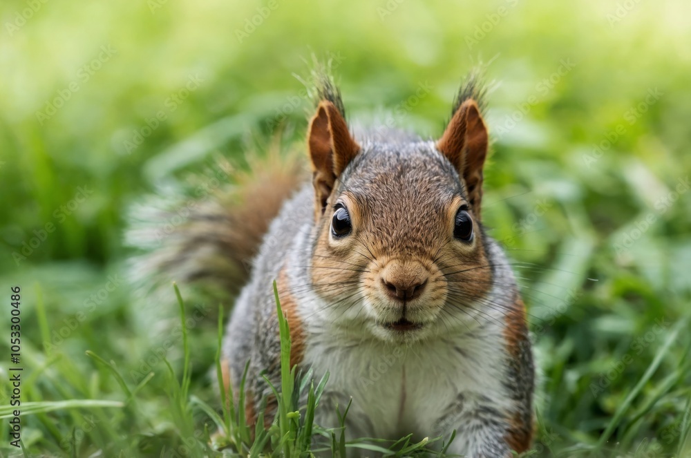 Obraz premium a bizarre squirrel stares at the camera