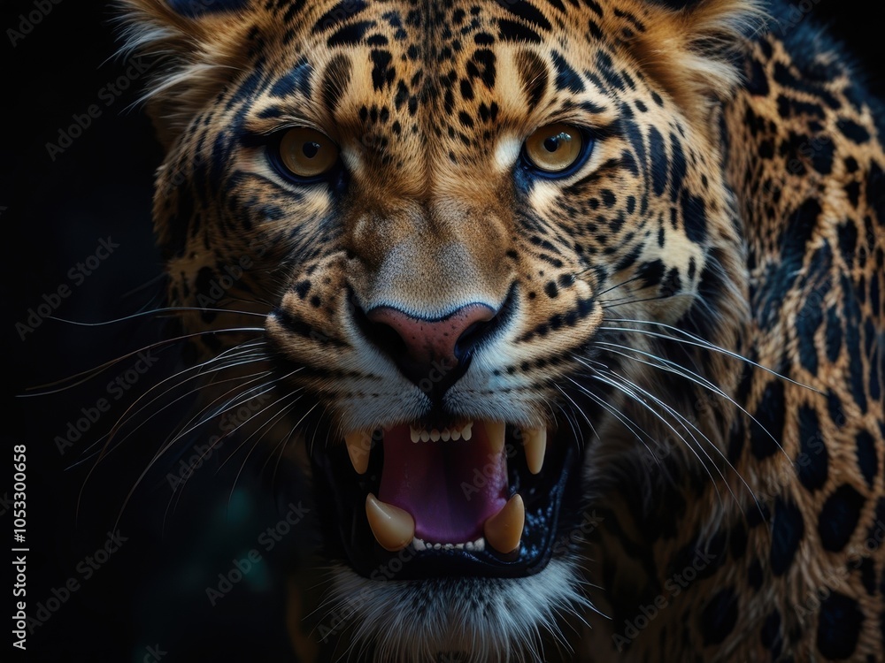 Naklejka premium Leopard Portrait Against a Colorful Background