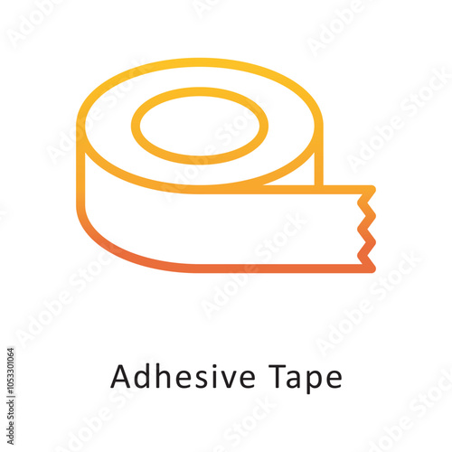 Adhesive Tape vector Outline Gradient Design icon. Workplace Symbol on White background EPS 10 File