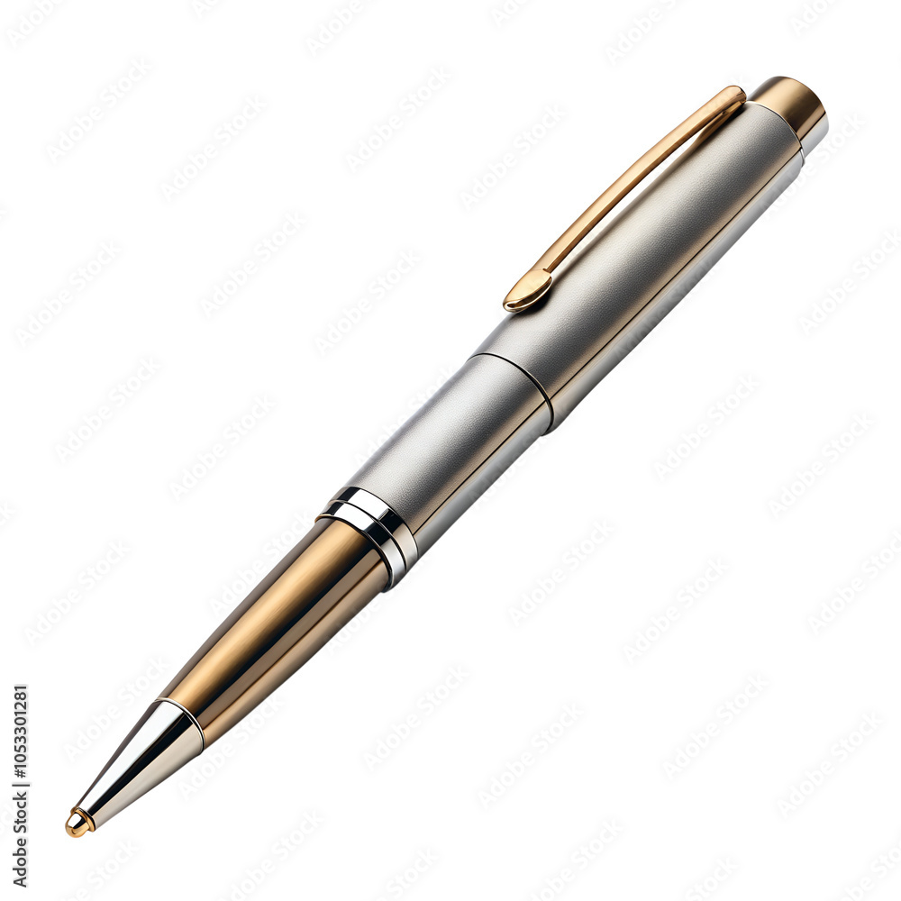 Minimalist pen with a unique design, isolated on a transparent background Minimalist pen with a unique design, isolated on a transparent background