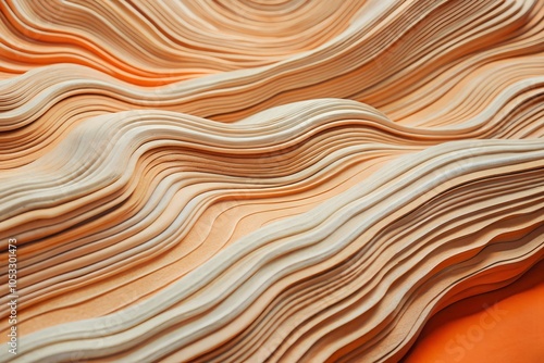 Vibrant orange wavy topographic lines create a dynamic, layered background, adding warmth and energy to any design project.