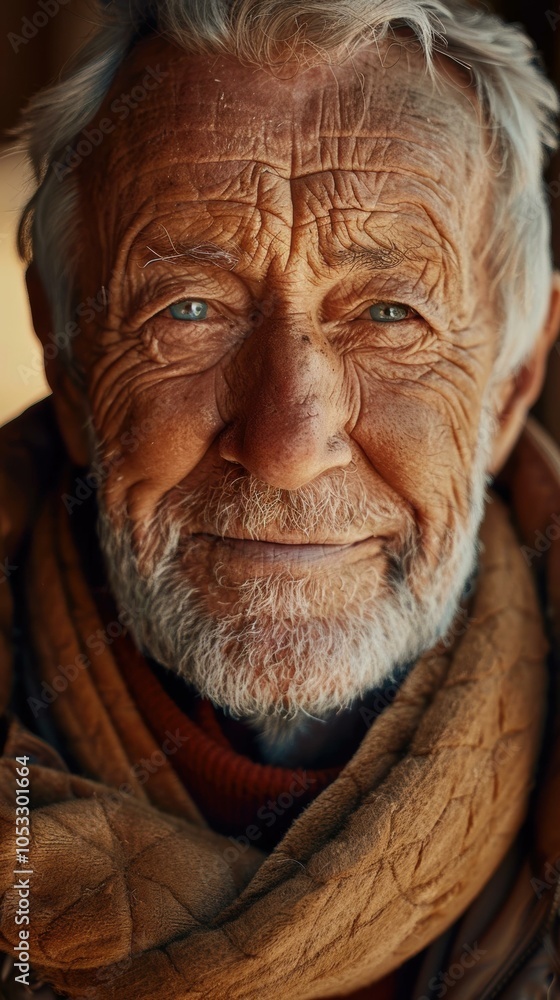 A portrait of an older man with a kind smile. AI. A portrait of an older man with a kind smile. AI.