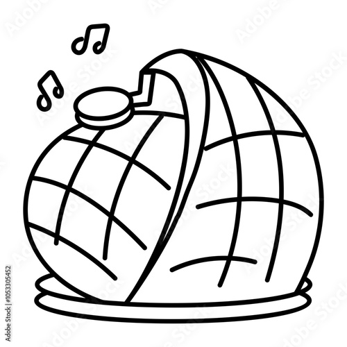 A doodle style icon of seine musicale 

