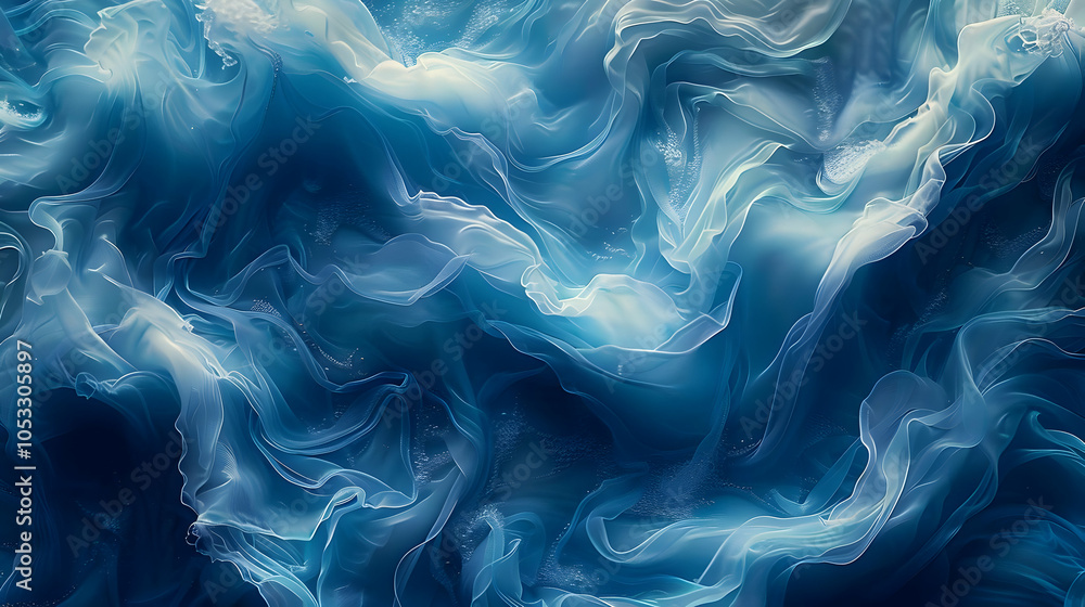 Obraz premium Abstract Blue and White Fabric Waves Background