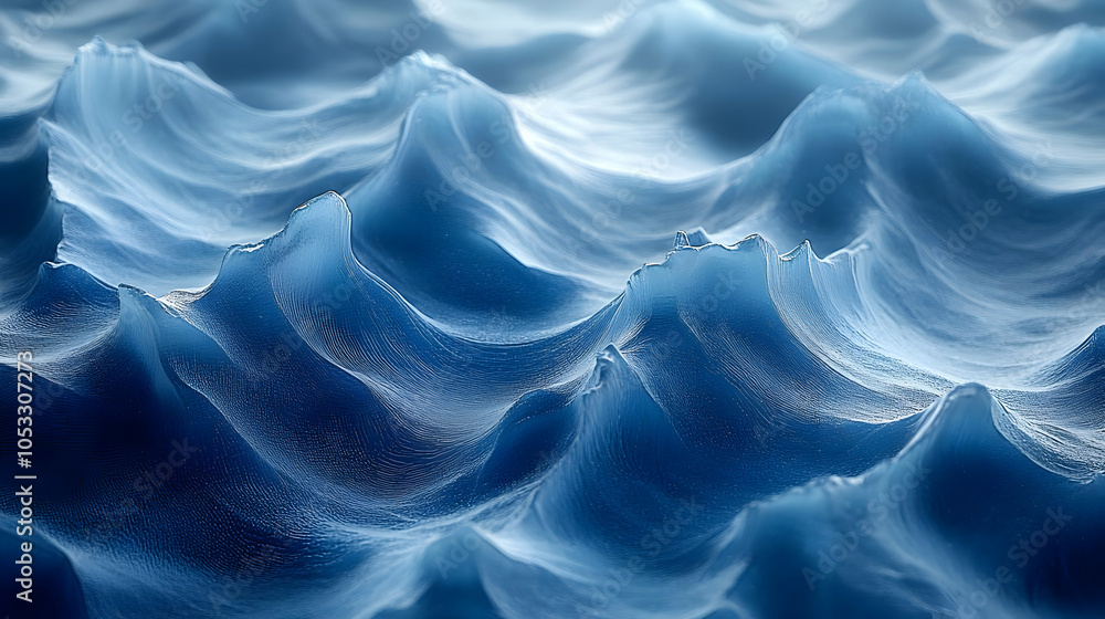 Fototapeta premium Abstract 3D Blue Water Wave Background