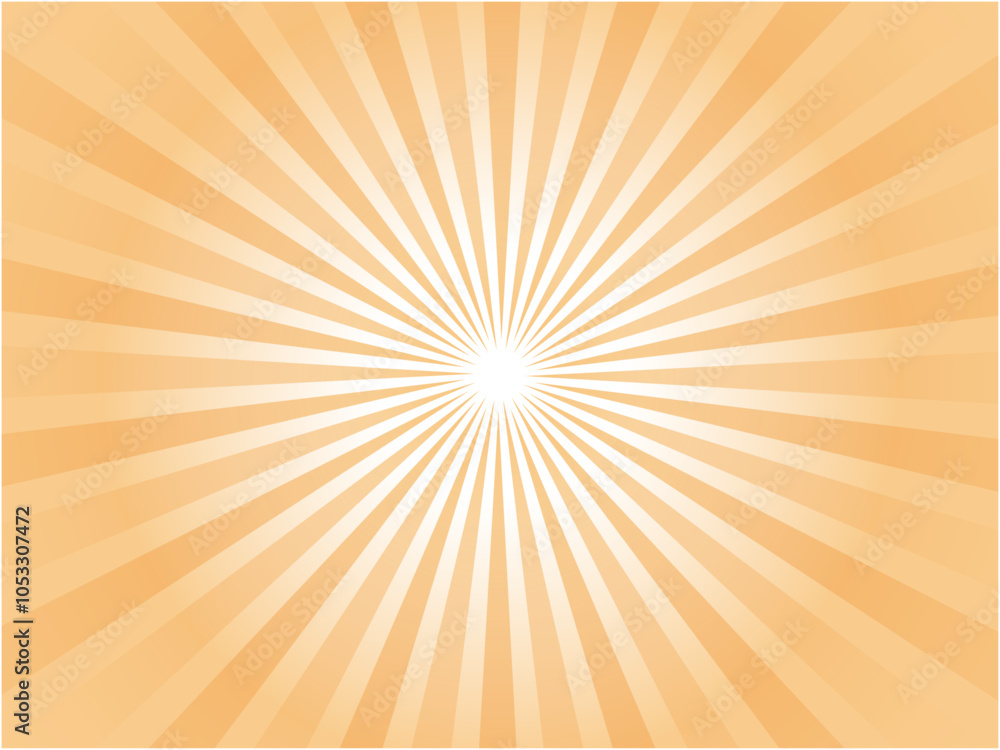 Obraz premium ポップな橙色グラデーションの集中線背景