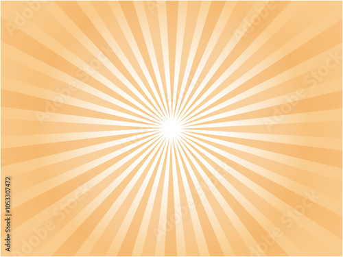 ポップな橙色グラデーションの集中線背景