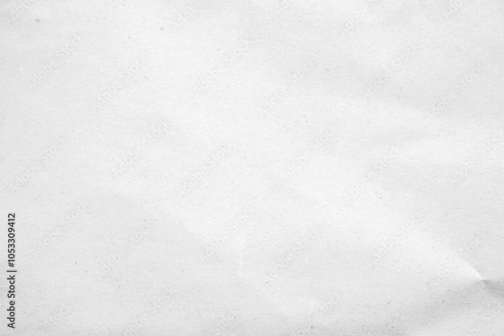 Fototapeta premium White recycled craft paper texture as background. Grey paper texture, Old vintage page or grunge vignette of old newspaper. Pattern rough art creased grunge letter. Hardboard with copy space for text.