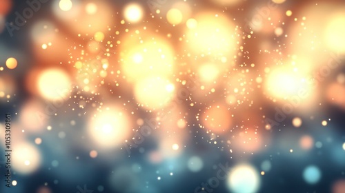 A soft-focus background of glowing orbs and light, creating a dreamy atmosphere.