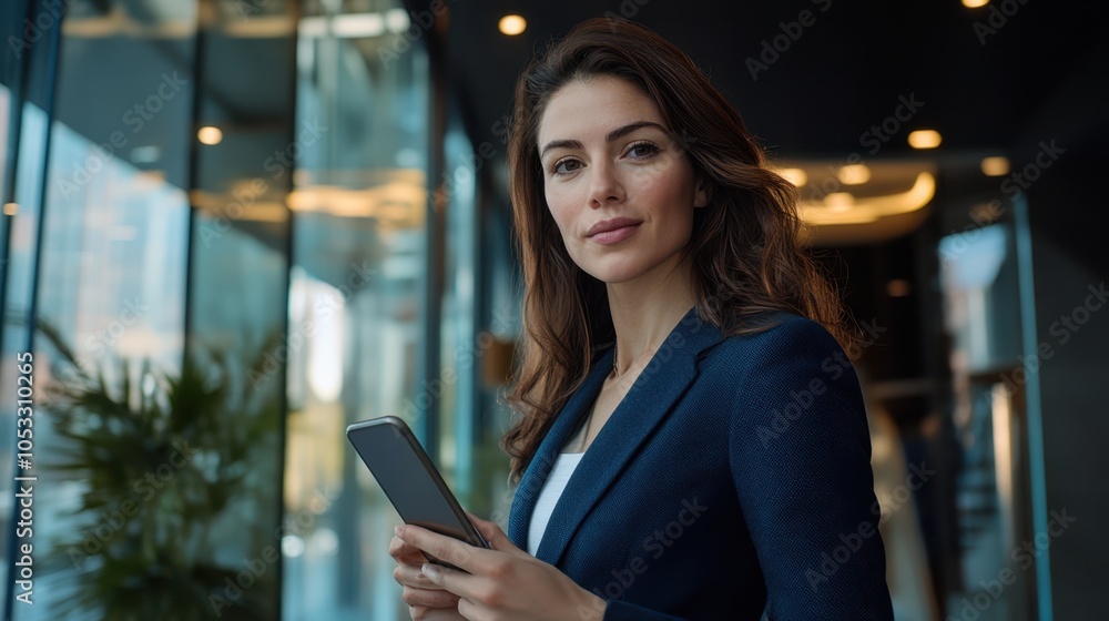 The Confident Businesswoman with Smartphone The Confident Businesswoman with Smartphone