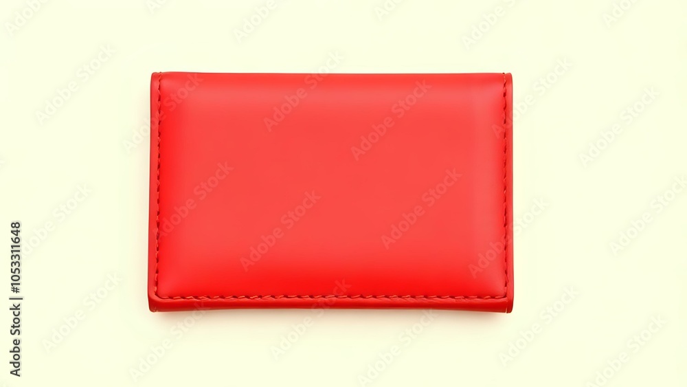 Red Leather Wallet on Cream Background Red Leather Wallet on Cream Background