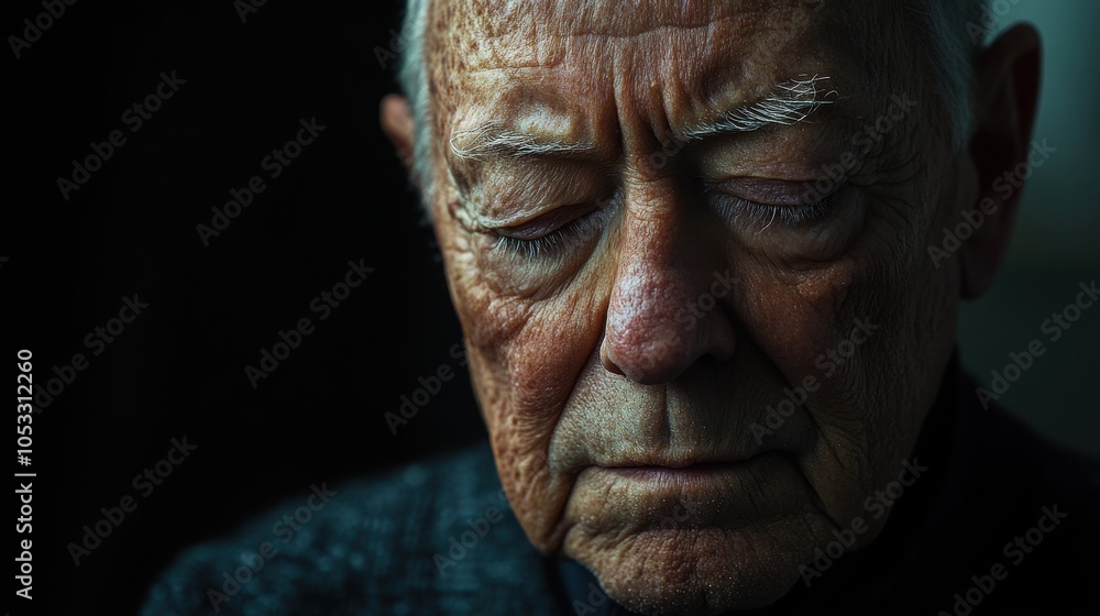 An elderly man sits with his eyes closed, lost in thought, illuminated by gentle natural light, evoking a sense of peace and introspection in a tranquil setting. An elderly man sits with his eyes closed, lost in thought, illuminated by gentle natural light, evoking a sense of peace and introspection in a tranquil setting.