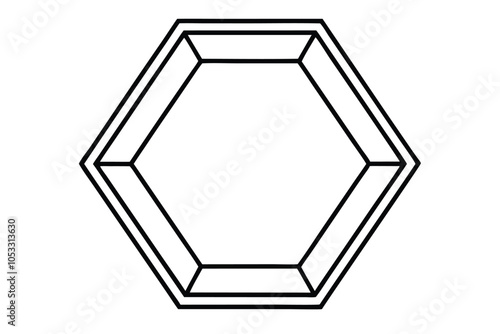 Octagon line art vector illustration