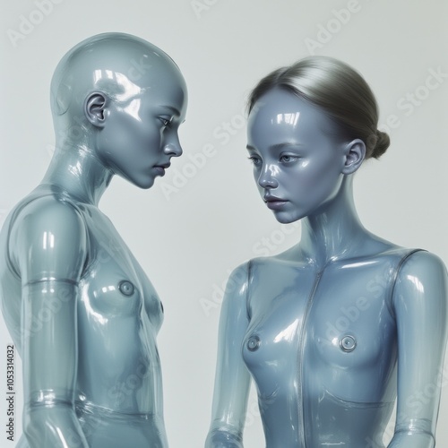 Portrait of a pair of robots photo