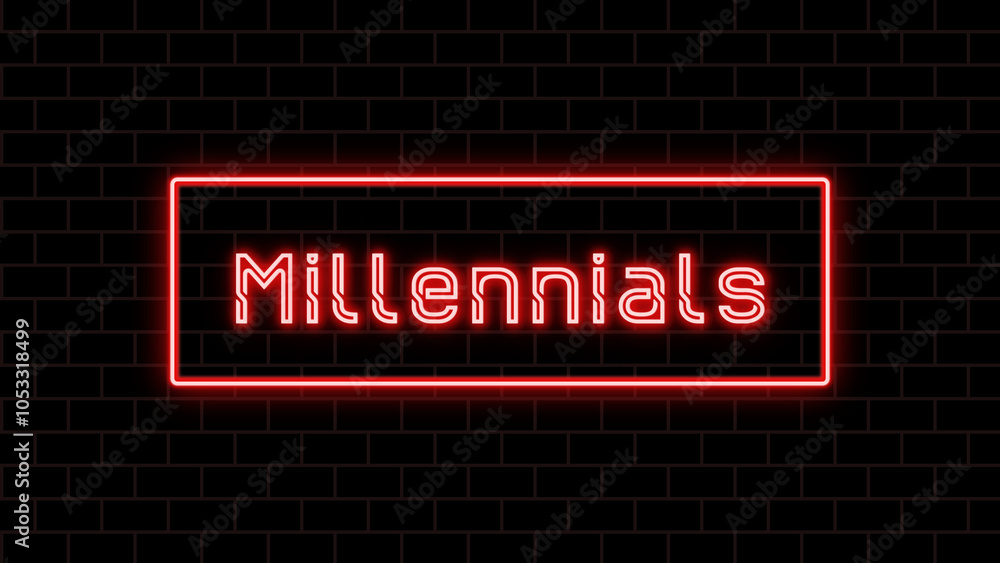 Millennials のネオン文字 Millennials のネオン文字