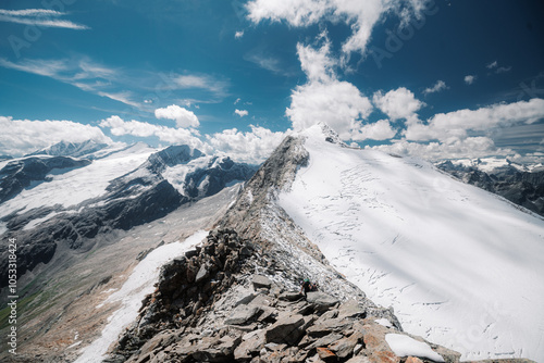 Obraz na płótnie Hocheiser mountain top with glacier in Nationalpark Hohe Tauern, Salzburg Land, Austria w salonie