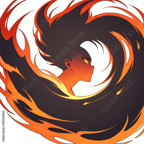 illustration of a lion in fire photo