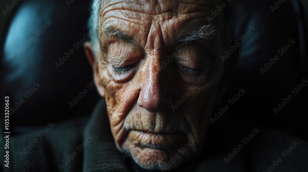 An elderly man sits with his eyes closed, lost in thought, illuminated by gentle natural light, evoking a sense of peace and introspection in a tranquil setting. An elderly man sits with his eyes closed, lost in thought, illuminated by gentle natural light, evoking a sense of peace and introspection in a tranquil setting.
