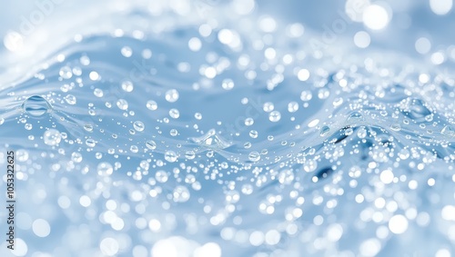 Wallpaper Mural Abstract Water Droplets on Blue Surface Torontodigital.ca