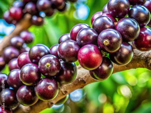 Brazilian Grape Fruit Closeup - Purple Jewels on a Branch photo