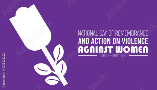 National day of remembrance and action on violence against Women is observed every year on December. People Awareness concept. background, placard, banner template Vector illustration design.