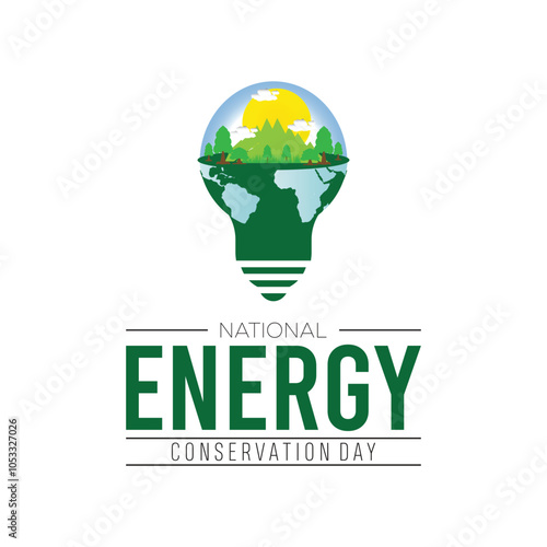 World energy conservation day is observed every year on December. Nature Awareness concept. background, placard, banner template Vector illustration design.