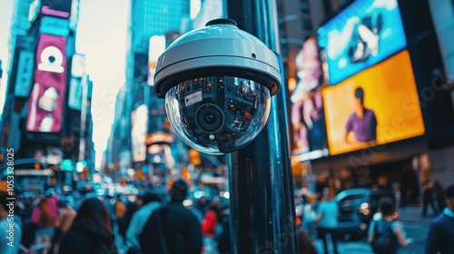 Surveillance Camera in Busy Urban Environment