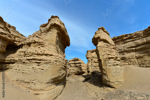 Geomorphic Scenery Desert in Xinjiang, China photo