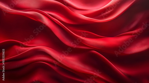 Red Fabric Waves Abstract Background