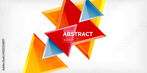 Free Download Abstract background - colorful triangles with 3d effect. Vector Illustration For Wallpaper, Banner, Background, Card, Book Illustration, landing page - GFXLoad