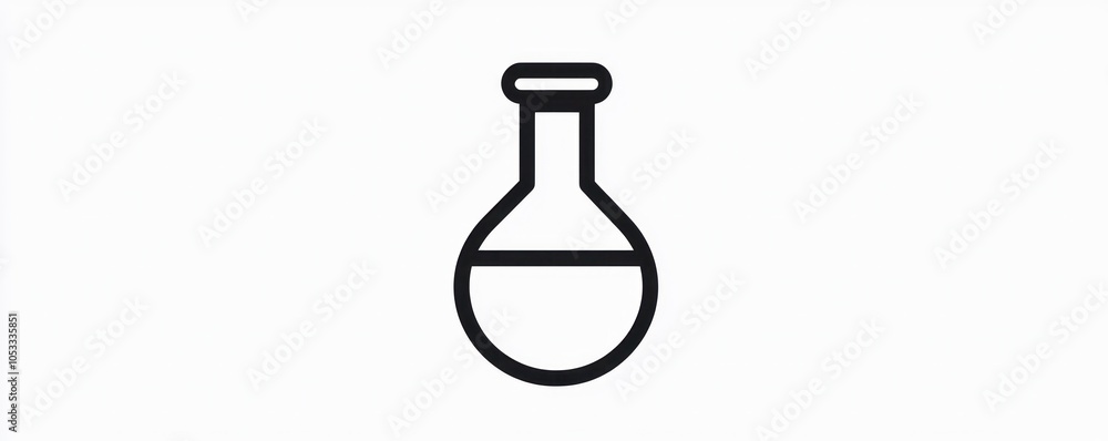 Clean and sharp flask line icon, representing scientific and chemical processes. Clean and sharp flask line icon, representing scientific and chemical processes.