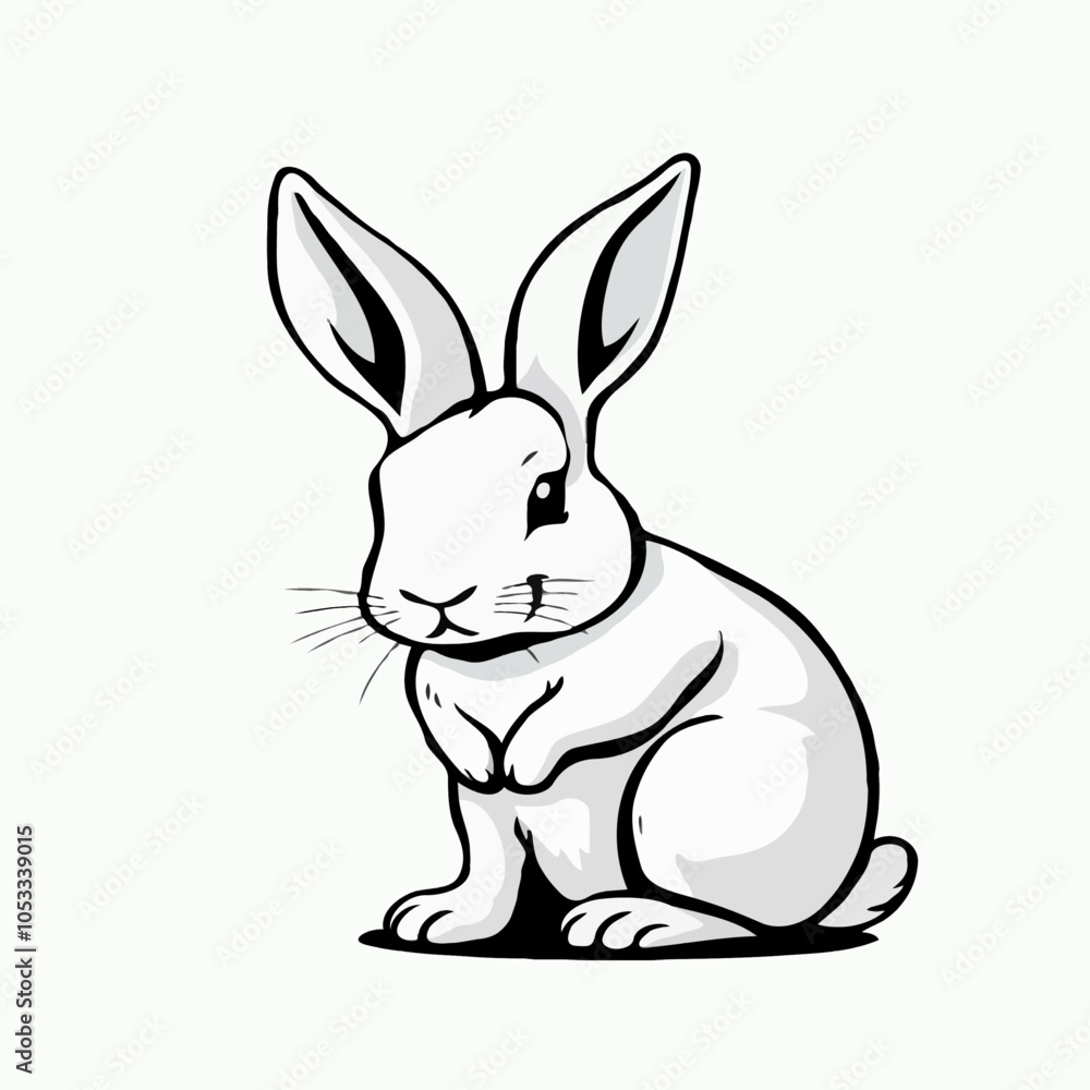 Fototapeta premium vector_image_full_body_rabbit
