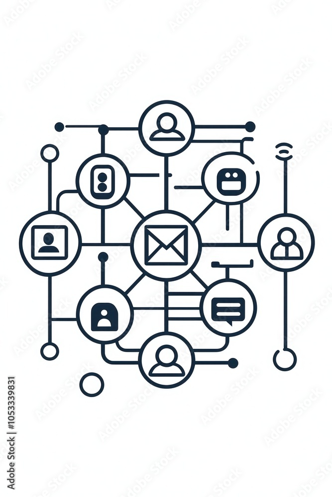 Fototapeta premium Line icon for streamlined data sharing and collaboration.