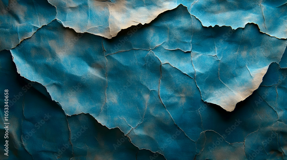 Obraz premium Blue Torn Paper Texture Background