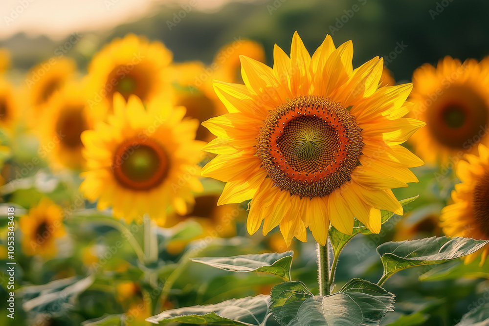 Φωτογραφία Summer Blooms: Capturing the Beauty of Sunflowers in Full Bloom