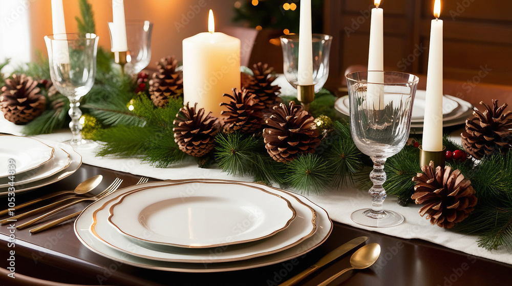 Fototapeta premium christmas table set