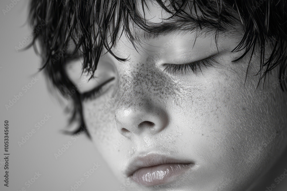 Fototapeta premium Embracing Innocence: A Photorealistic Image of an Anonymous Child in a Psychological Setting