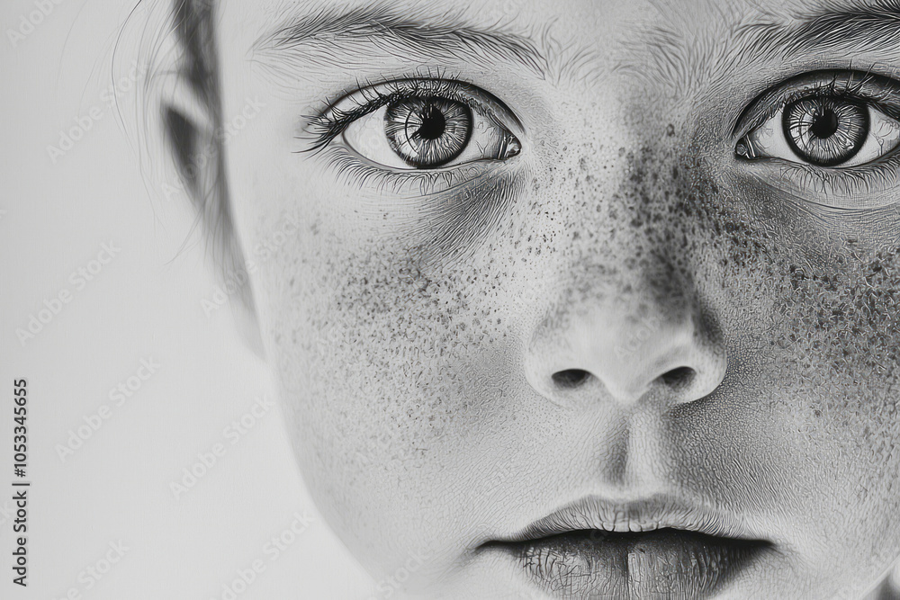 Obraz premium Embracing Innocence: A Photorealistic Image of a Child, Faceless and Anonymous, Against a White Background