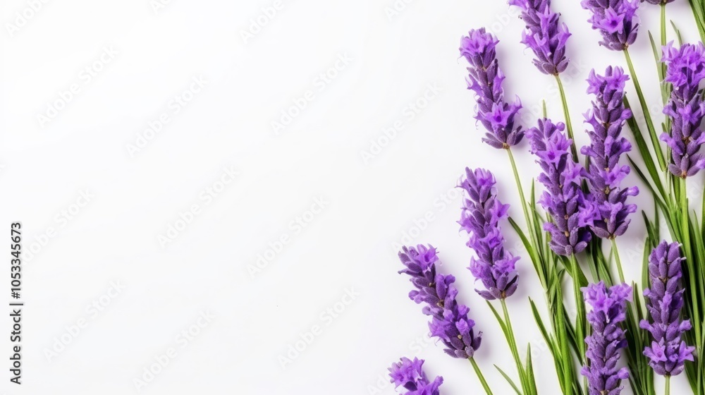 Naklejka premium Lavender flowers on a white background.